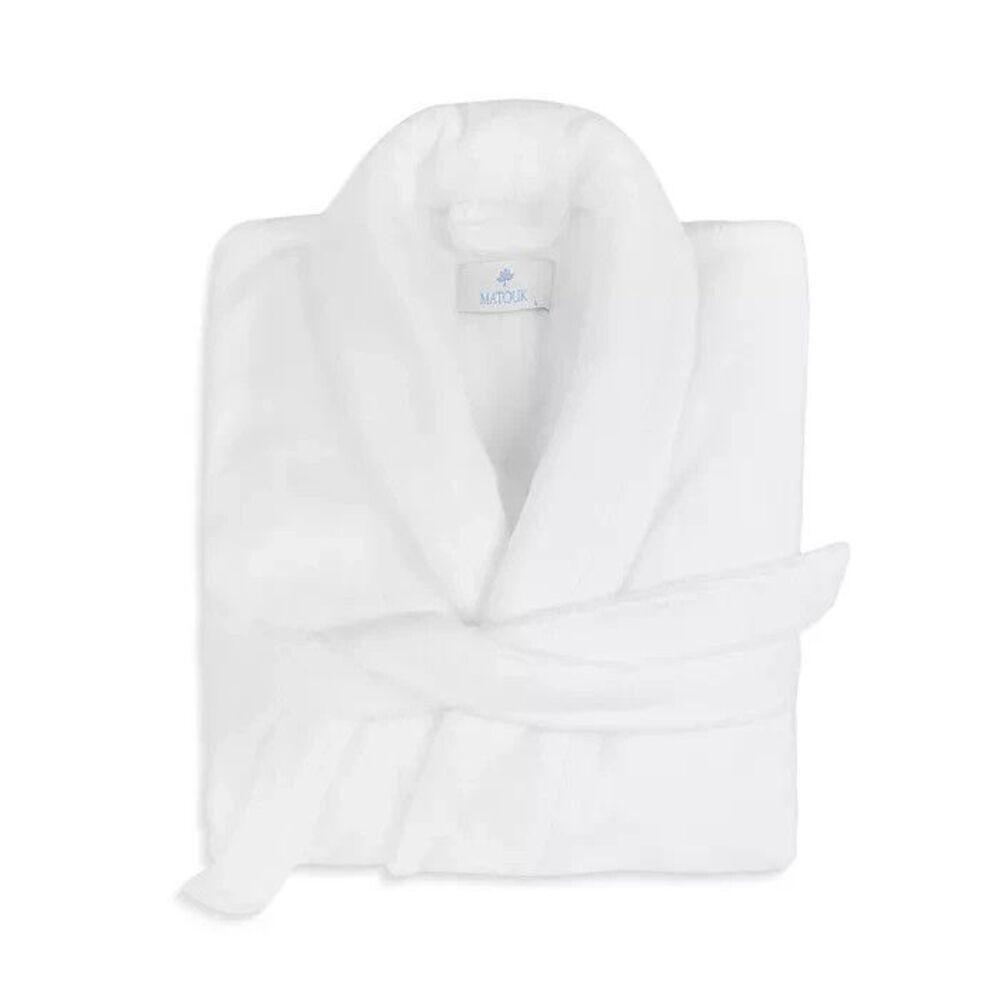 New Women's Matouk Milagro White Cotton Robe  Size Medium/Large